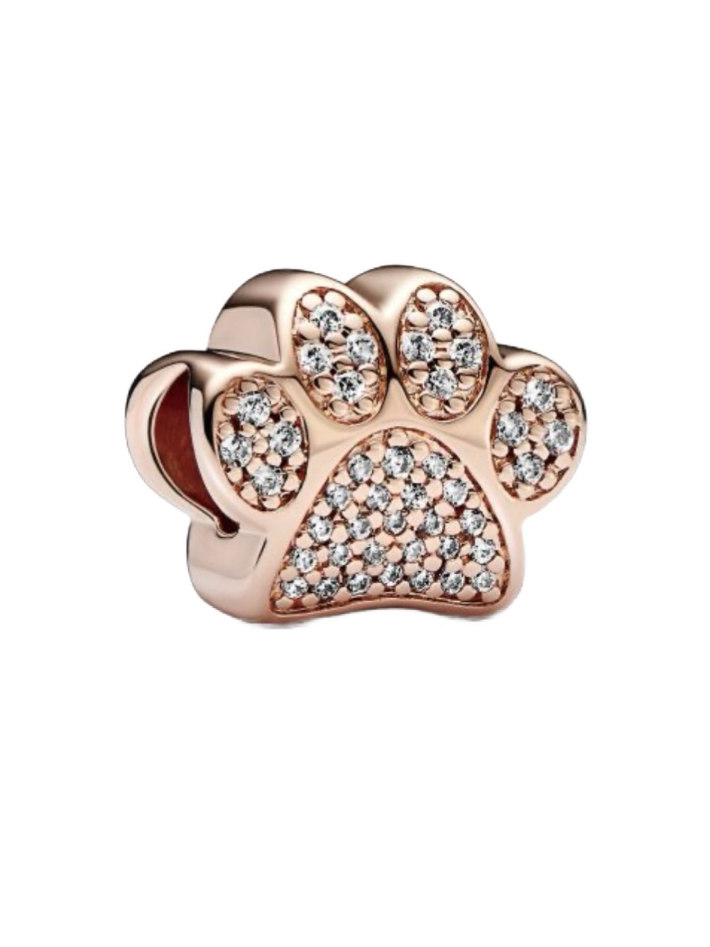 Authentic Pandora Sparkling Paw Print Charm Rose Gold-Plated - MINT CONDITION